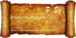 Paska Szalviusz névjegykártya